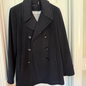 Calvin Klein Dark Coat with Button Detail